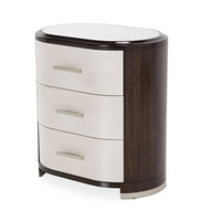 AICO Paris Chic 3-Drawer Nightstand with Marbled Top