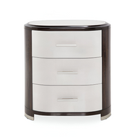 AICO Paris Chic 3-Drawer Nightstand with Marbled Top