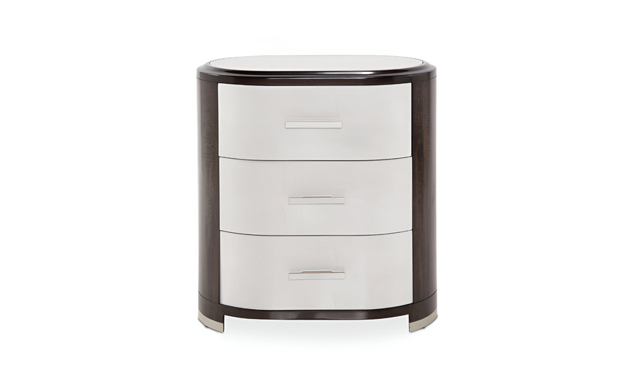 AICO Paris Chic 3-Drawer Nightstand with Marbled Top