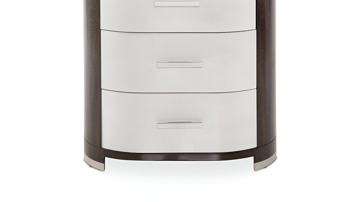 AICO Paris Chic 3-Drawer Nightstand with Marbled Top