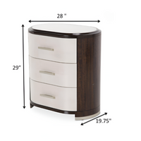 AICO Paris Chic 3-Drawer Nightstand with Marbled Top