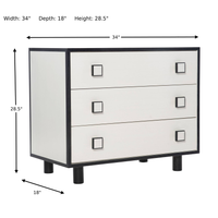 Bernhardt Silhouette 3-Drawers Nightstand in White