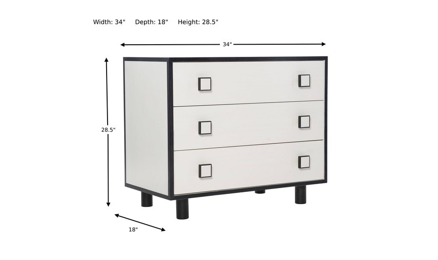 Bernhardt Silhouette 3-Drawers Nightstand in White