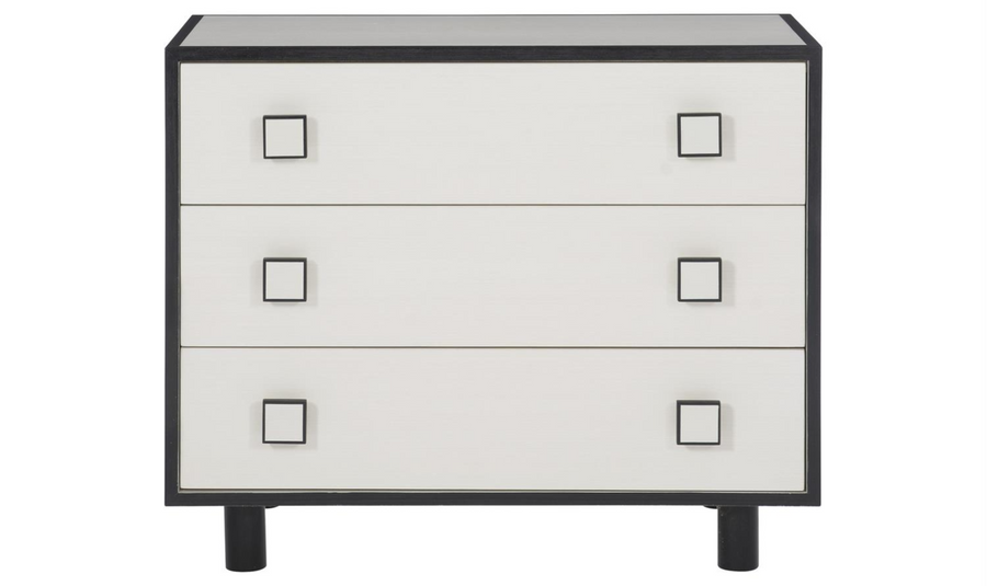 Bernhardt Silhouette 3-Drawers Nightstand in White