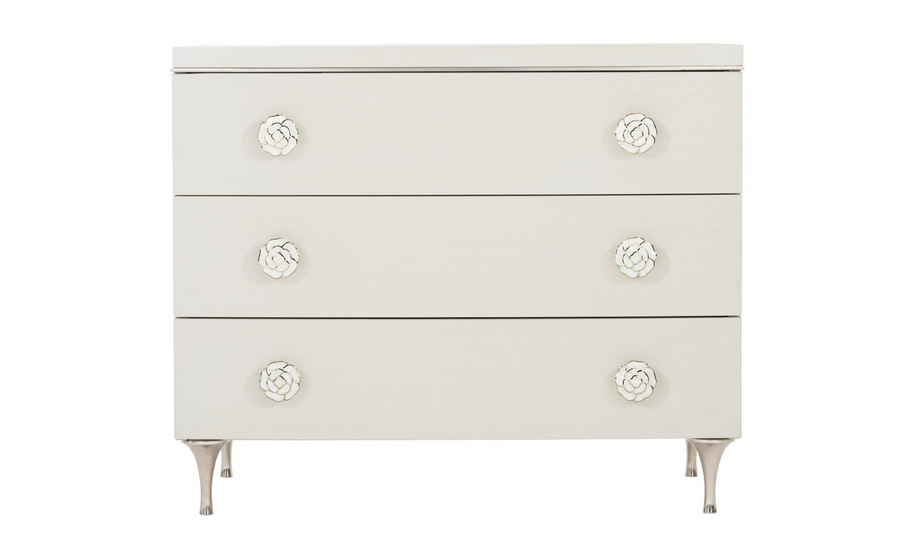 Bernhardt Silhouette 3 Drawers Nightstand In Eggshell