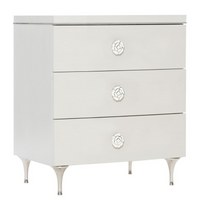 Bernhardt Silhouette 3 Drawers Nightstand In Eggshell