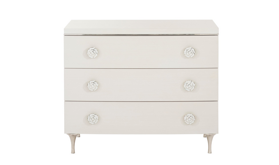 Bernhardt Silhouette 3 Drawers Nightstand In Eggshell