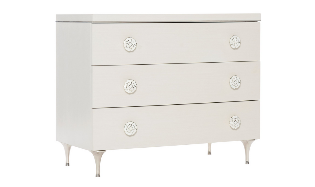 Bernhardt Silhouette 3 Drawers Nightstand In Eggshell