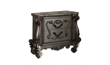 ACME Versailles Eastern Nightstand in Antique Platinum Finish