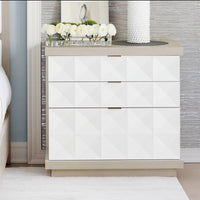 Bernhardt Axiom 3-Drawers Nightstand in White