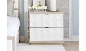 Bernhardt Axiom 3-Drawers Nightstand in White