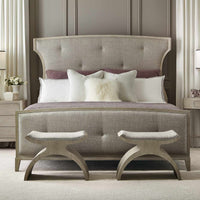 Bernhardt East Hampton Oval Nightstand in Cerused Linen