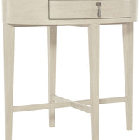 Bernhardt East Hampton Oval Nightstand in Cerused Linen