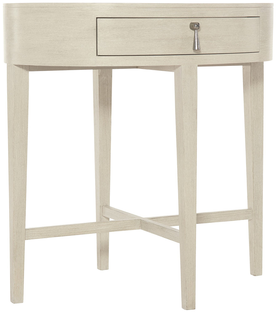 Bernhardt East Hampton Oval Nightstand in Cerused Linen