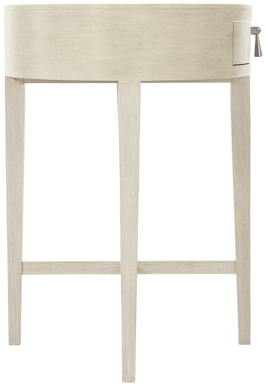 Bernhardt East Hampton Oval Nightstand in Cerused Linen