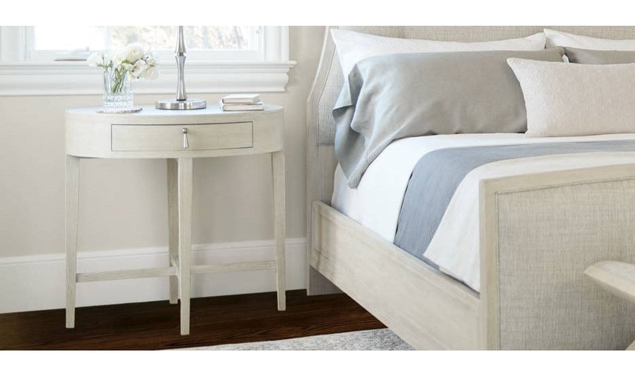 Bernhardt East Hampton Oval Nightstand in Cerused Linen