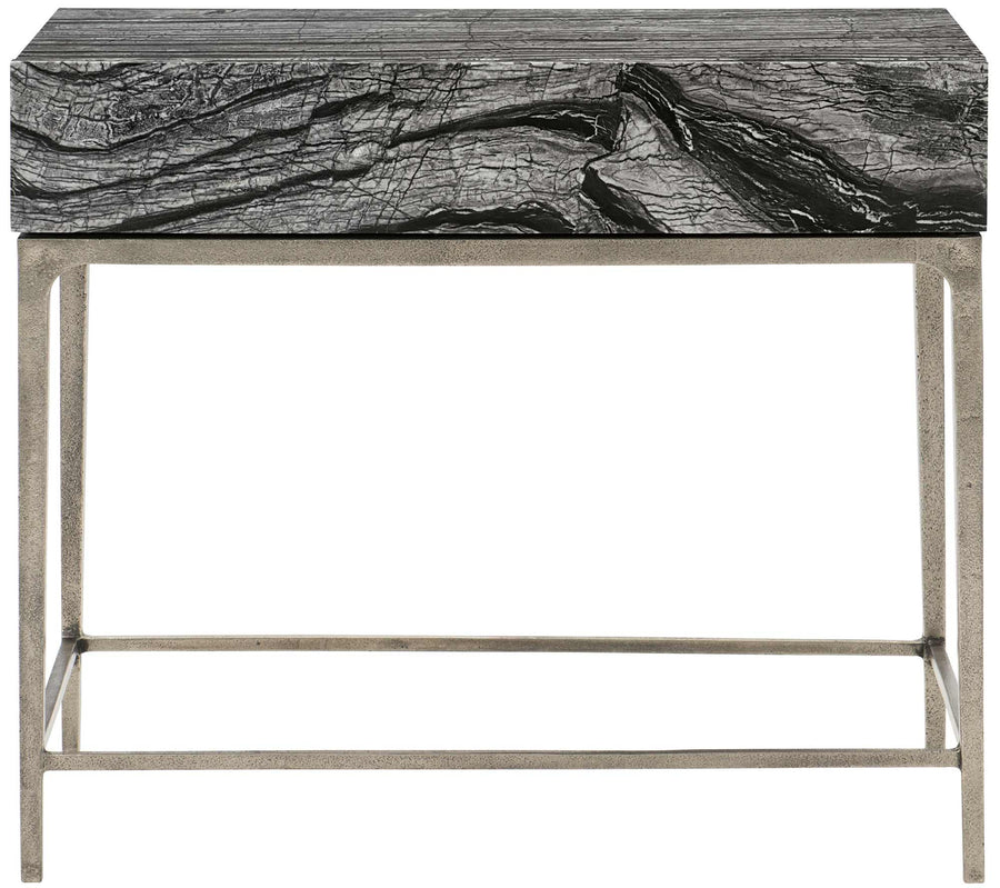 Bernhardt Linea Black Forest Marble Drawer Nightstand