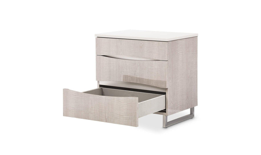 AICO Marin Night Stand in Greige Finish