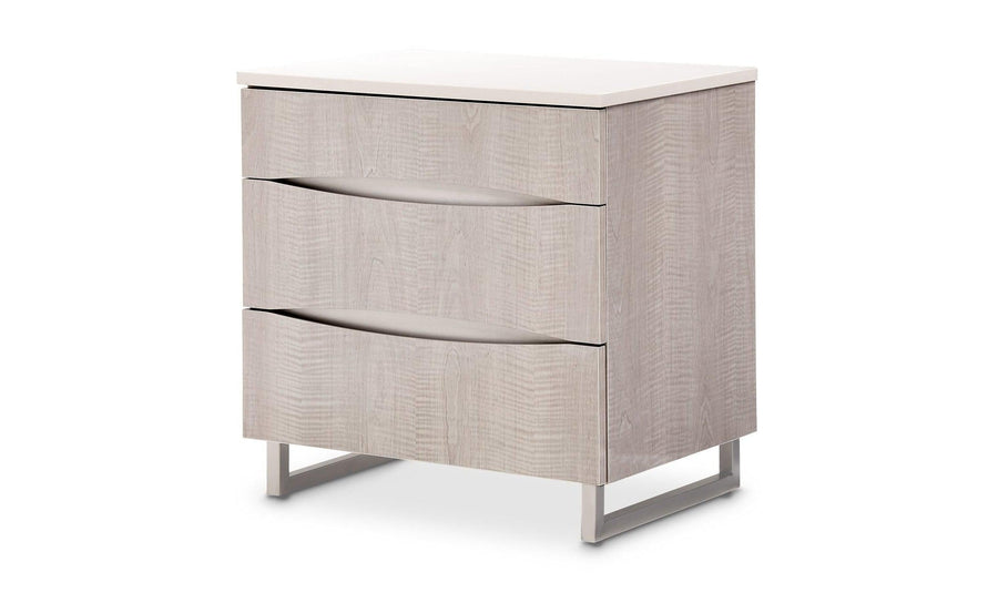 AICO Marin Night Stand in Greige Finish