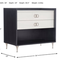 Bernhardt Silhouette 2-Drawer Dual-Tone Nightstand