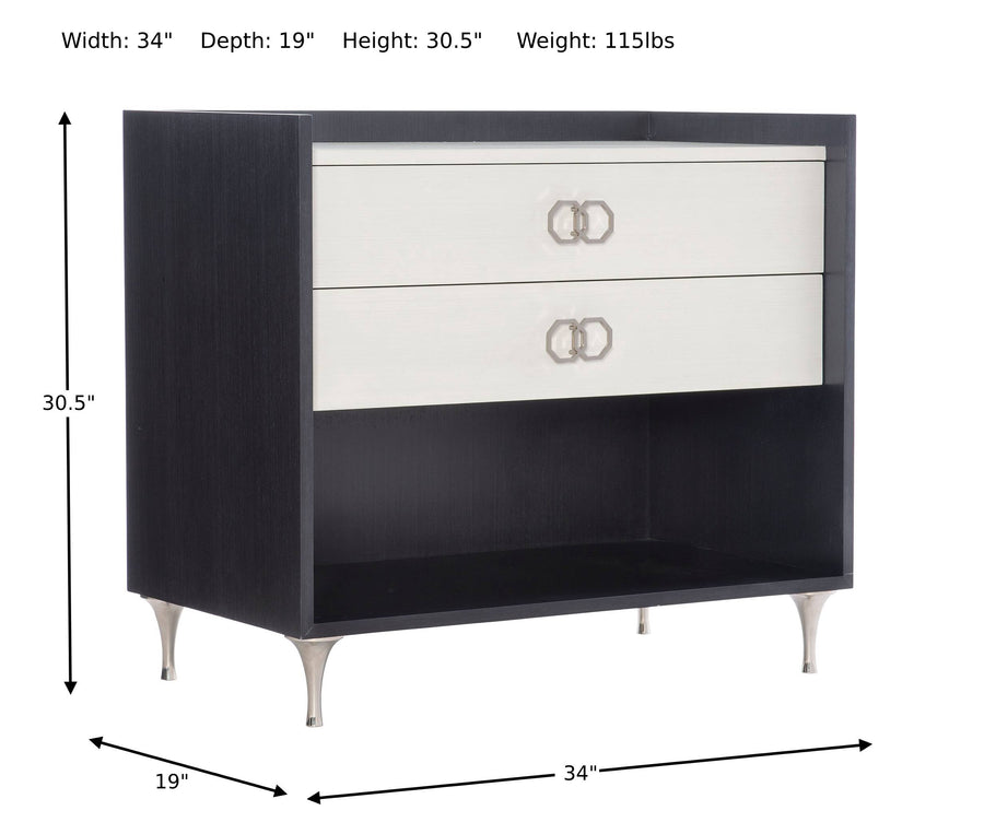 Bernhardt Silhouette 2-Drawer Dual-Tone Nightstand